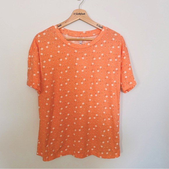 Love, Fire Los Angeles Floral Print Tee Shirt- Orange- Size XL- NWT - Picture 7 of 7